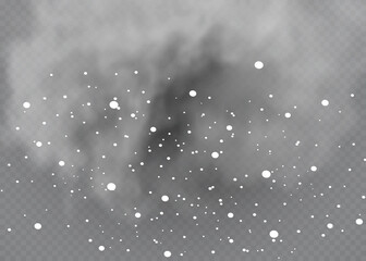 Snow and wind on a transparent background. White gradient decorative element.vector illustration. winter and snow with fog. wind and fog.
