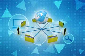 3d illustration of Data sharing concept