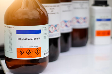 ethyl alcohol, a chemical used in laboratories