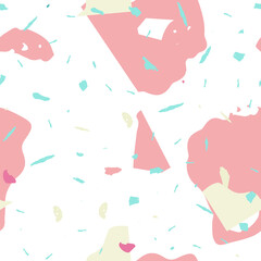 Terrazzo seamless pattern. Pink venetian flooring