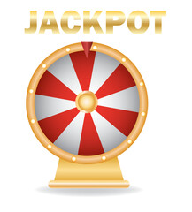 Wheel of fortune lottery luck.Roulette game spin.Gamble chance.Lucky roulette.Blank template.Realistic vector illustration.Sign, symbol, icon or logo isolated on white background.