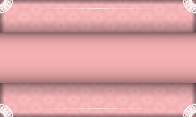 Pink banner with vintage white ornament and space for your logo or text