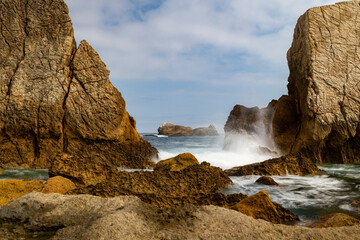 mar, algas, rocas, sedas, cuadros, arena