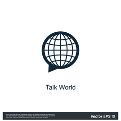 globe talk vector illustration