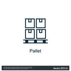 pallet icon cargo symbol vector illustration