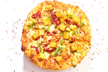 Image of vegge Pizza in white background 