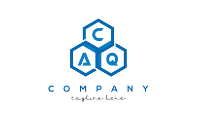 CAQ three letters creative polygon hexagon logo
