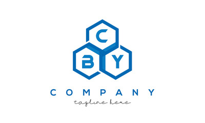 CBY three letters creative polygon hexagon logo