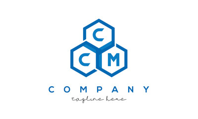 CCM three letters creative polygon hexagon logo