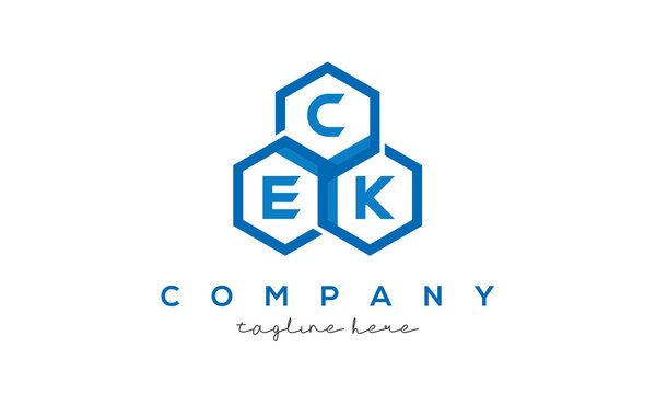 CEK three letters creative polygon hexagon logo