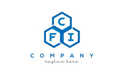 CFI three letters creative polygon hexagon logo