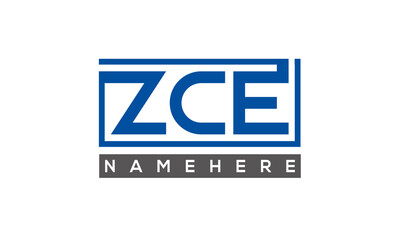 ZCE creative three letters logo	