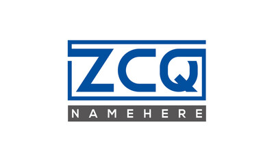 ZCQ creative three letters logo	