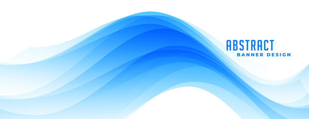 wavy abstract blue banner design