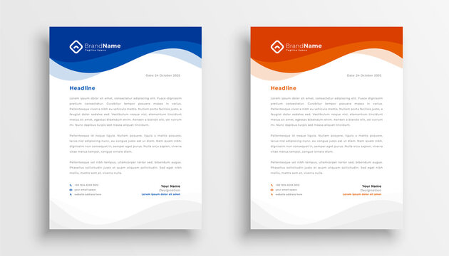 modern company business letterhead template design