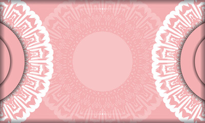 Pink background with luxurious white ornaments for design under your text