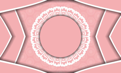 Pink background with Indian white ornaments for design under your text