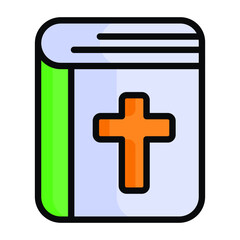 Obraz premium gospel colored line icon, Merry Christmas and Happy New Year icons for web and mobile design