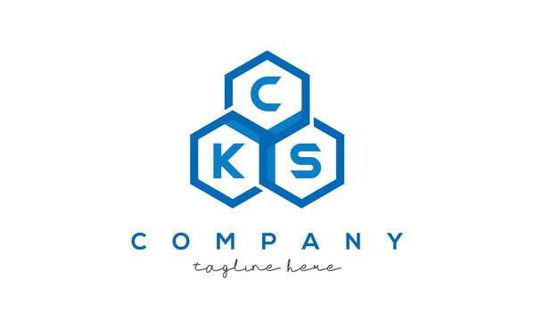 CKS three letters creative polygon hexagon logo