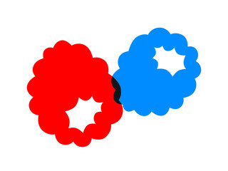 Red blue berries vector illustration. Abstract flat style. Vegetables for social media, postcards, print.	