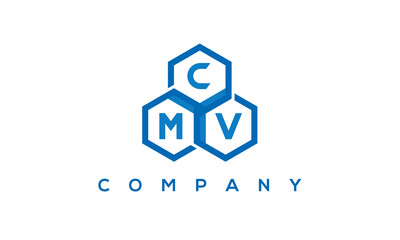 CMV three letters creative polygon hexagon logo