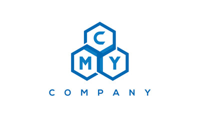 CMY three letters creative polygon hexagon logo