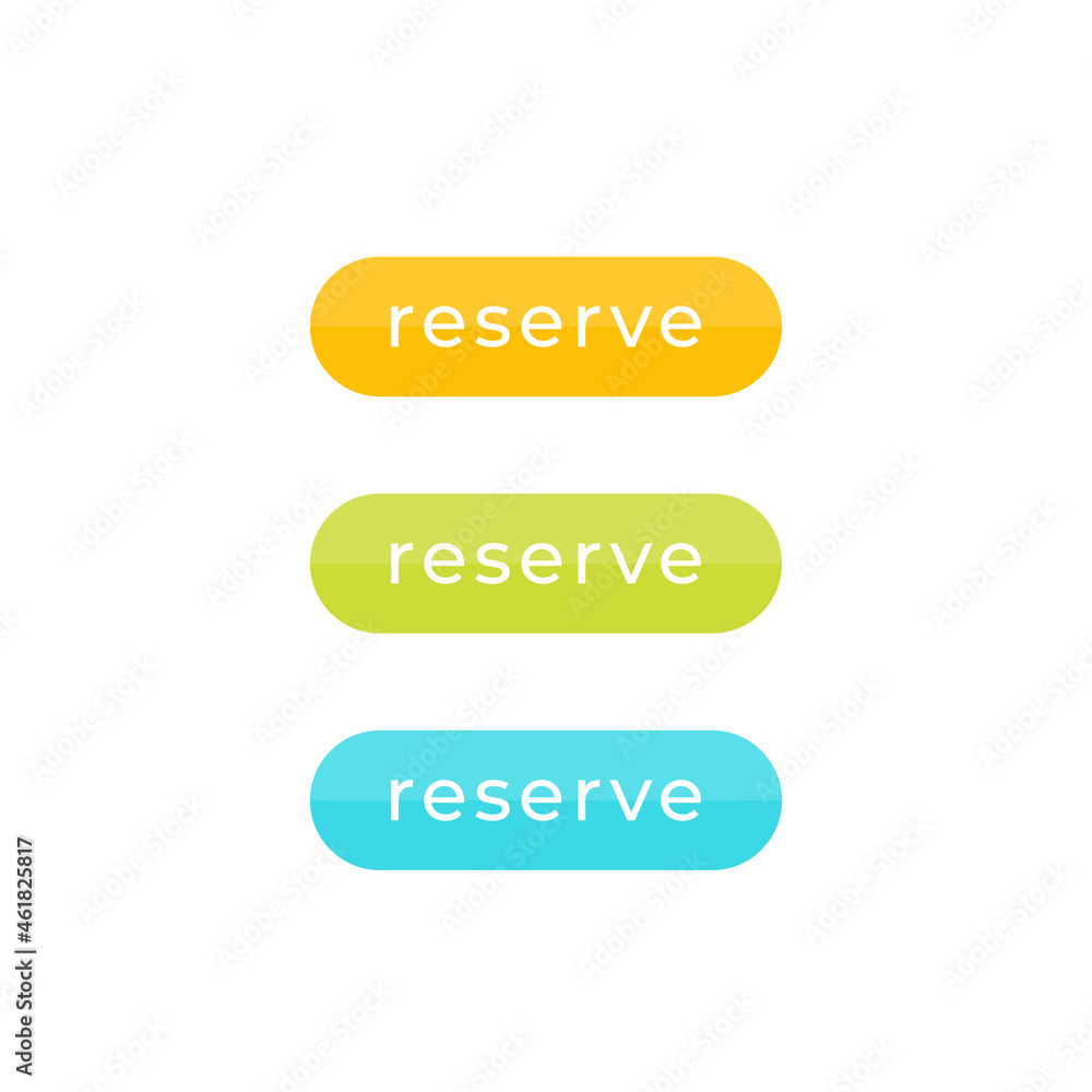 Poster reserve buttons for web and apps, vector