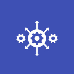Fototapeta na wymiar process automation icon with cogwheels