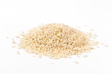 grain sorghum seed rice isolated on white background. 
