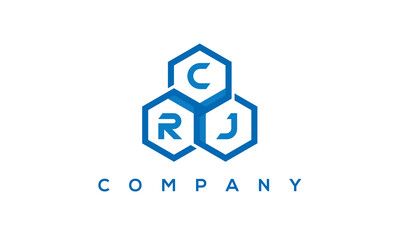 CRJ three letters creative polygon hexagon logo