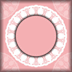 Congratulatory Brochure in pink color with a mandala with a white ornament for your congratulations.