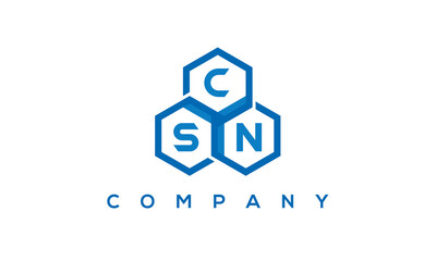 CSN three letters creative polygon hexagon logo