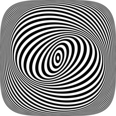 Illusion of swirl spiral vortex movement in op art pattern.