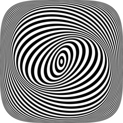 Illusion of swirl spiral vortex movement in op art pattern.