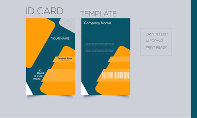 Id Card Design Template with photo space & with easy to edit 