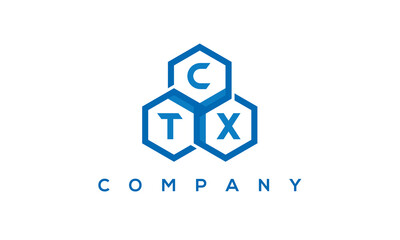 CTX three letters creative polygon hexagon logo