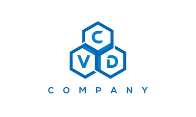 CVD three letters creative polygon hexagon logo