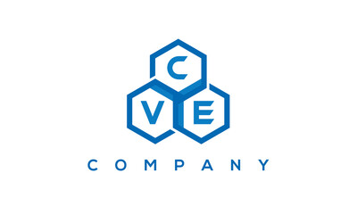 CVE three letters creative polygon hexagon logo
