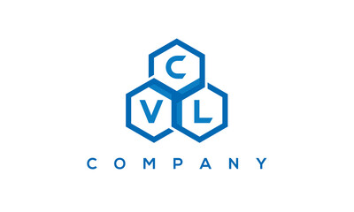 CVL three letters creative polygon hexagon logo