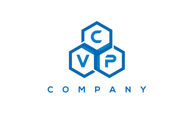 CVP three letters creative polygon hexagon logo