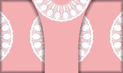 Pink background with indian white pattern and logo space