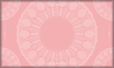 Pink background with vintage white ornaments and logo space