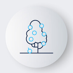 Line Fruit tree icon isolated on white background. Agricultural plant. Organic farm product. Fruit garden. Gardening theme. Colorful outline concept. Vector