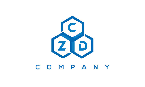 CZD three letters creative polygon hexagon logo