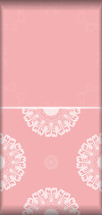 Congratulatory Flyer in pink color with mandala white pattern prepared for typography.