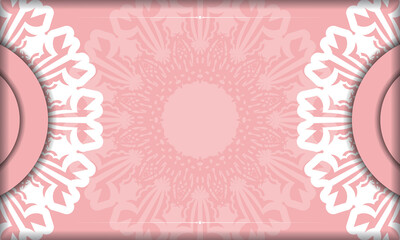Pink background with vintage white ornament for design under your logo