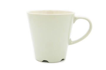 Empty ceramic coffee cup isolated on white background