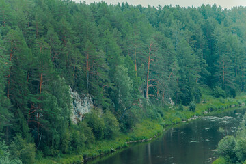 Sverdlovsk region. Sloboda. Rocks on the Chusovaya River