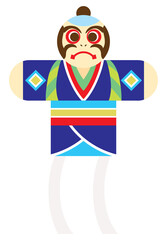 お正月の奴凧のイラスト素材