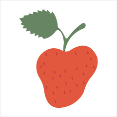 Fototapeta premium Vector image of a strawberry isolated on a white background.